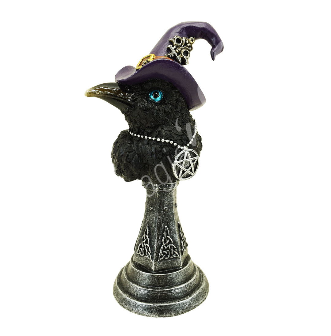Statue Raven w Witch's Hat