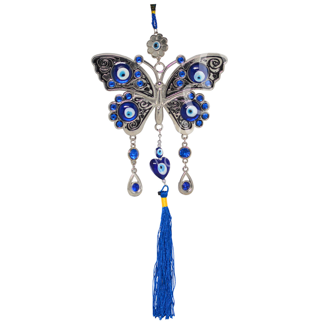 Hanging Butterfly w Evil Eye 13.5-14"L