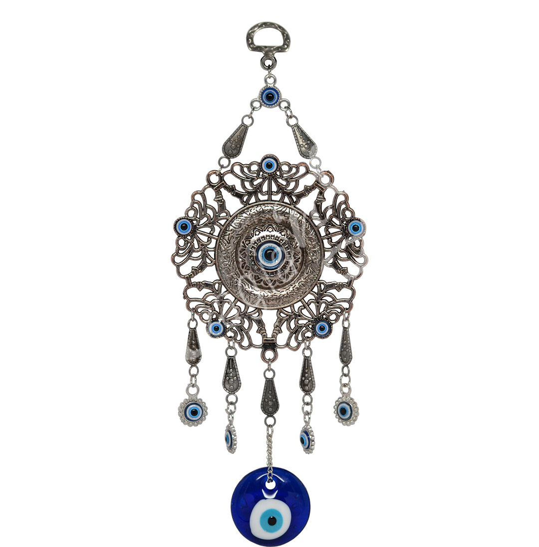 Hanging Evil Eye & Flower 9.5-10″L