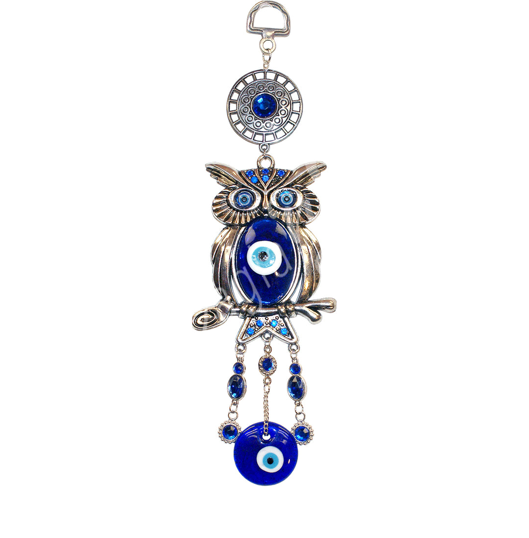 Hanging Evil Eye & Watching Owl 11.25-11.50″L