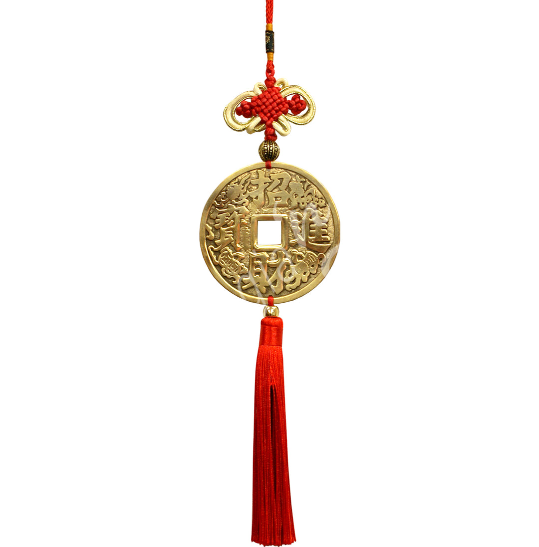 FENG SHUI HANGING COIN FOR WEALTH 14.5"L