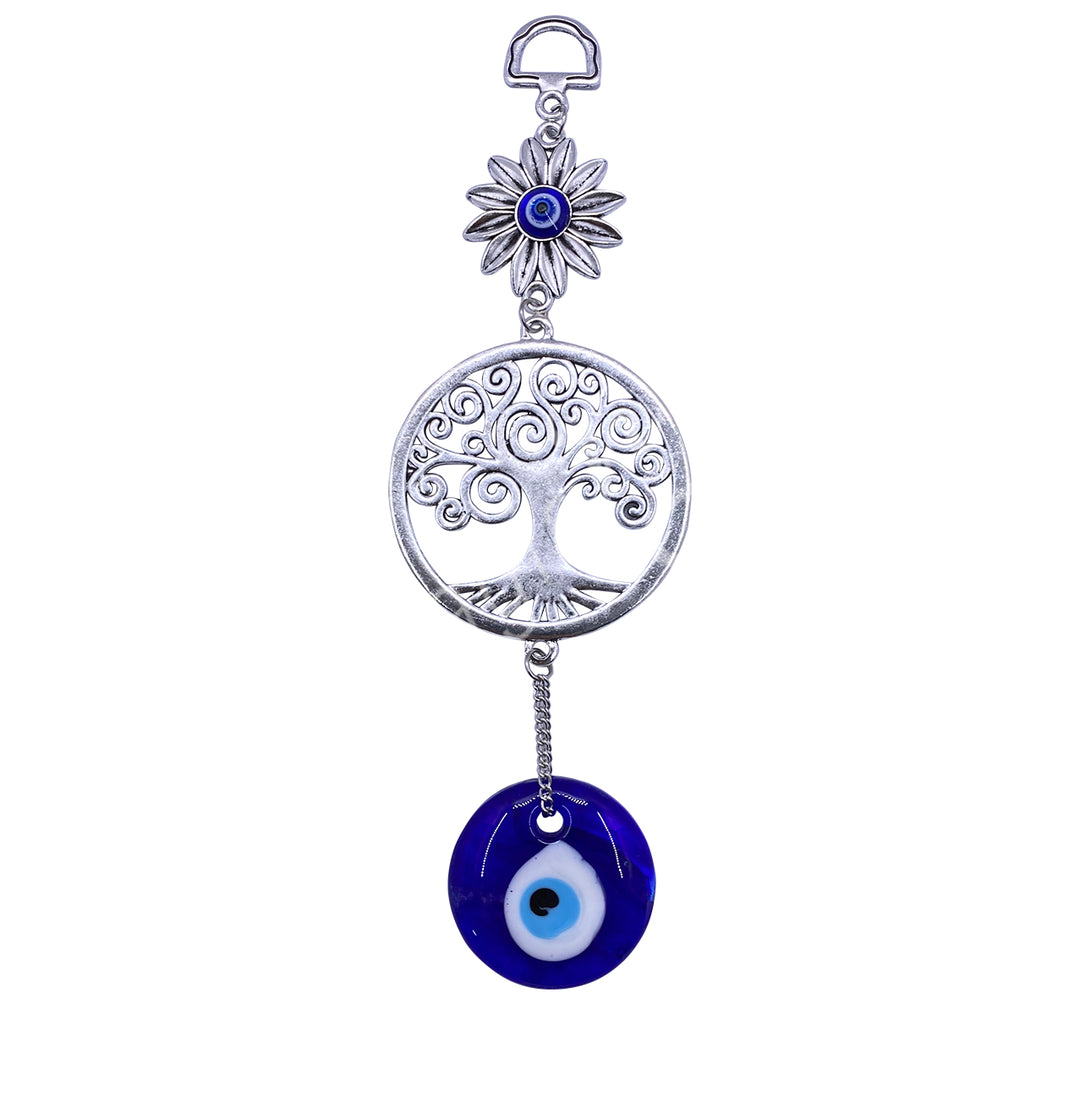 Hanging Evil Eye & Tree of Life 7.5-7.75"L