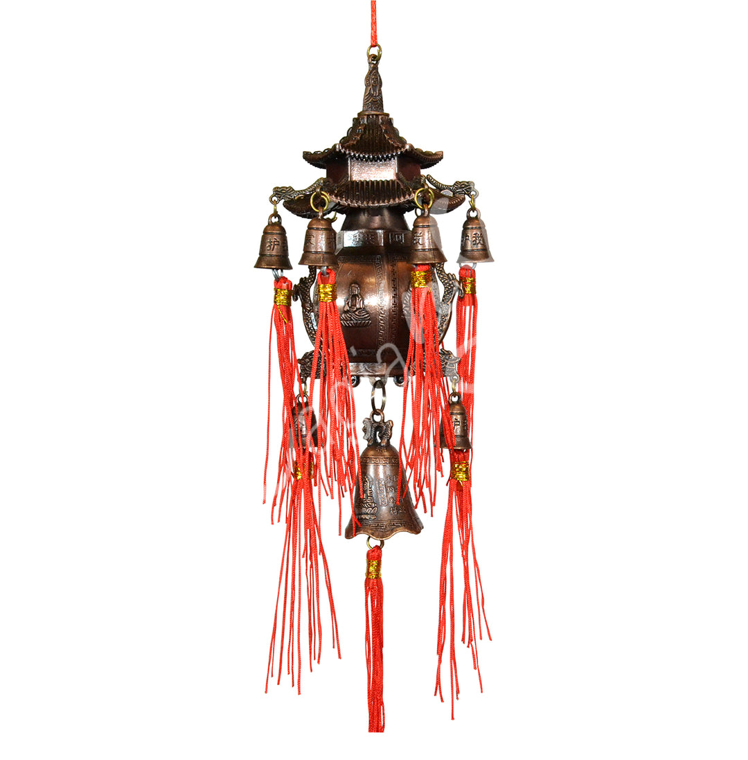 FENG SHUI HANGING BELL WITH PAGODA 5 X 2.5"