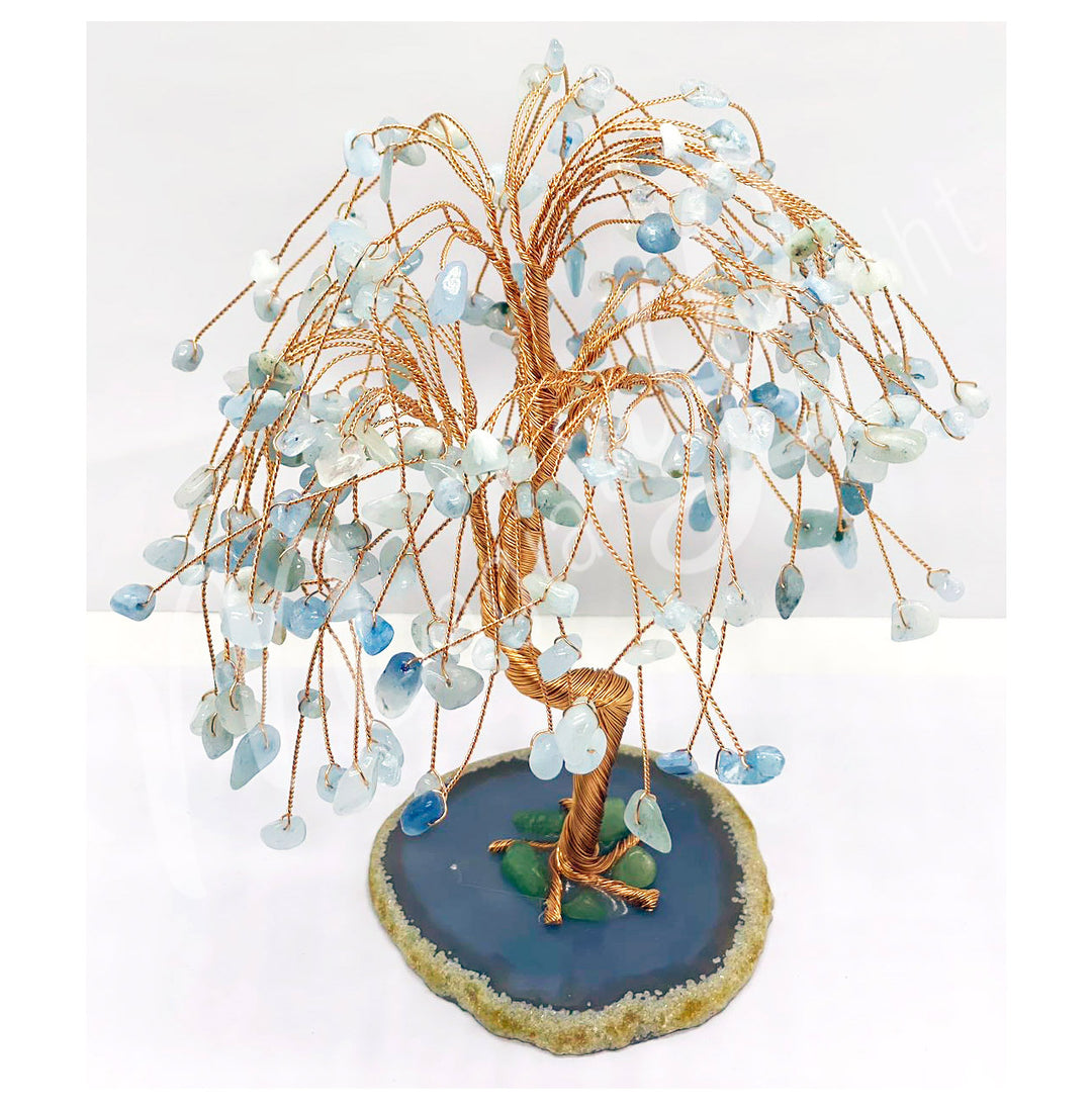 Willow Gem Tree Aquamarine 216 beads 7.75"