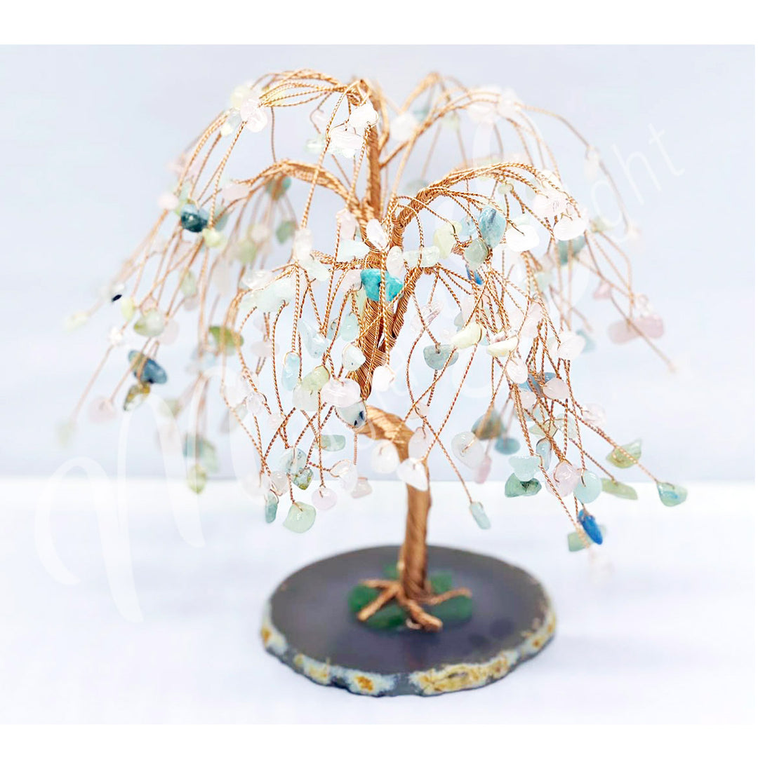 Willow Gem Tree Morganite 216 beads 7.75"