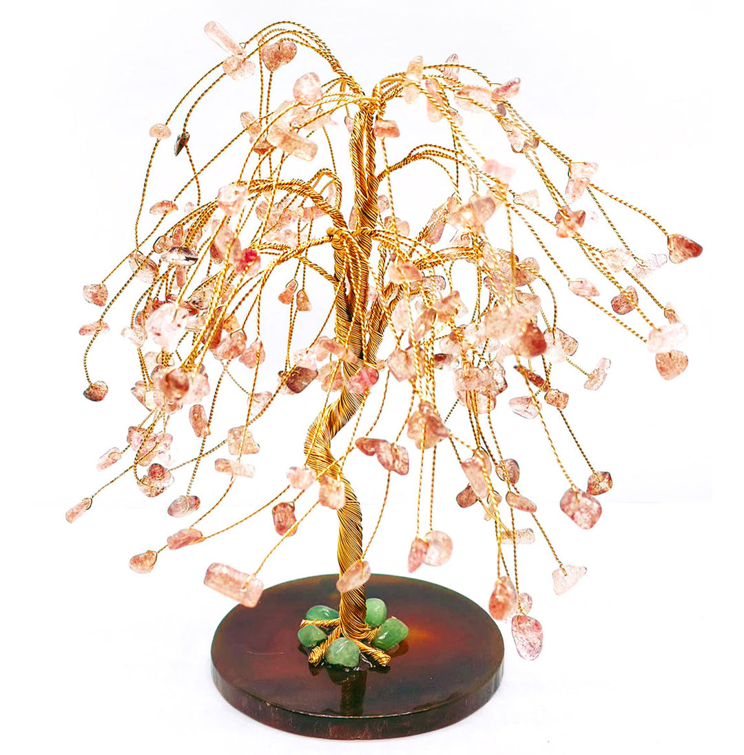 Willow Gem Tree Strawberry Quartz 216 beads 7.75"