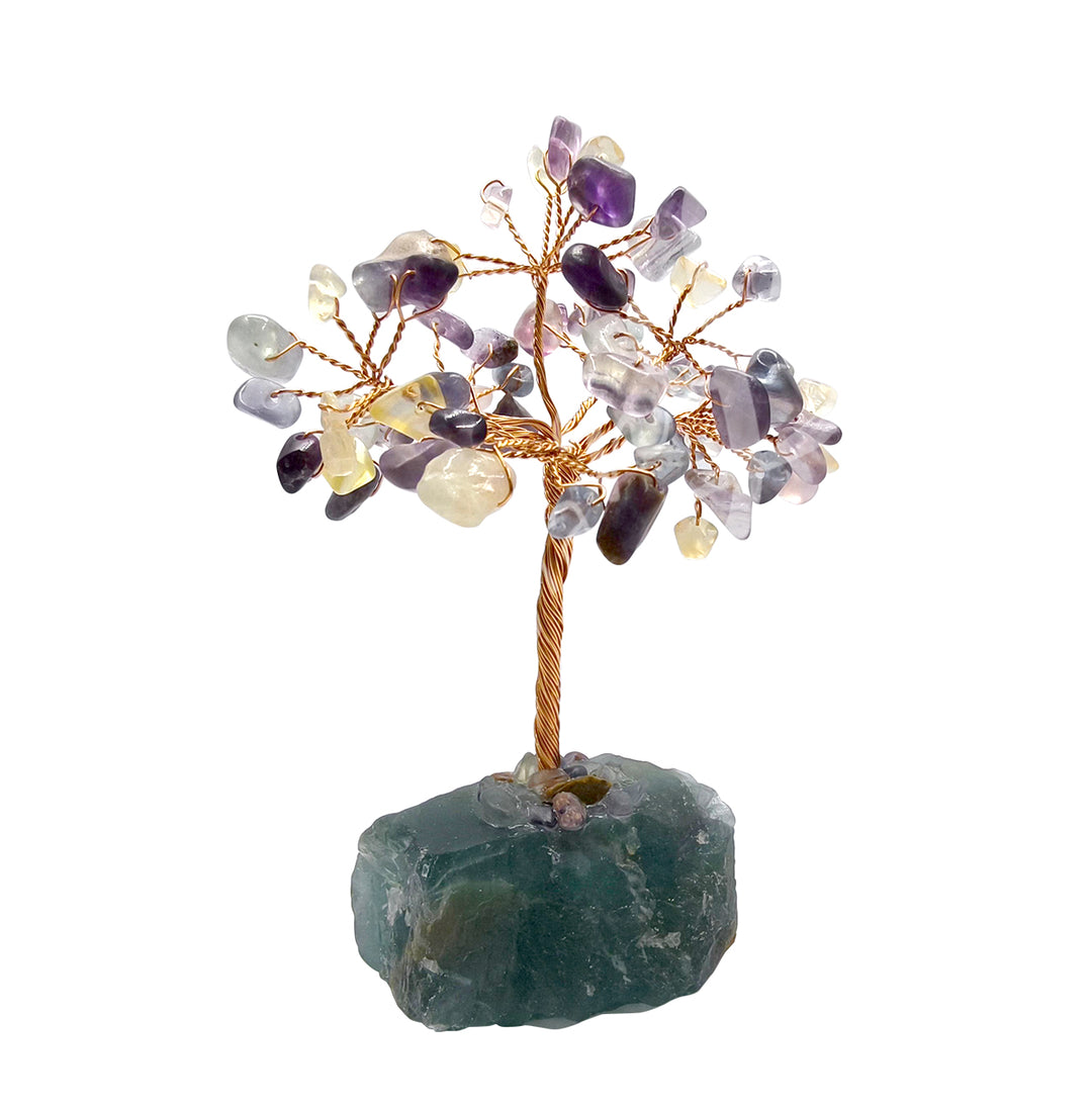 Gem Tree Fluorite w Fluorite Base 63 Beads 3.15-3.5"