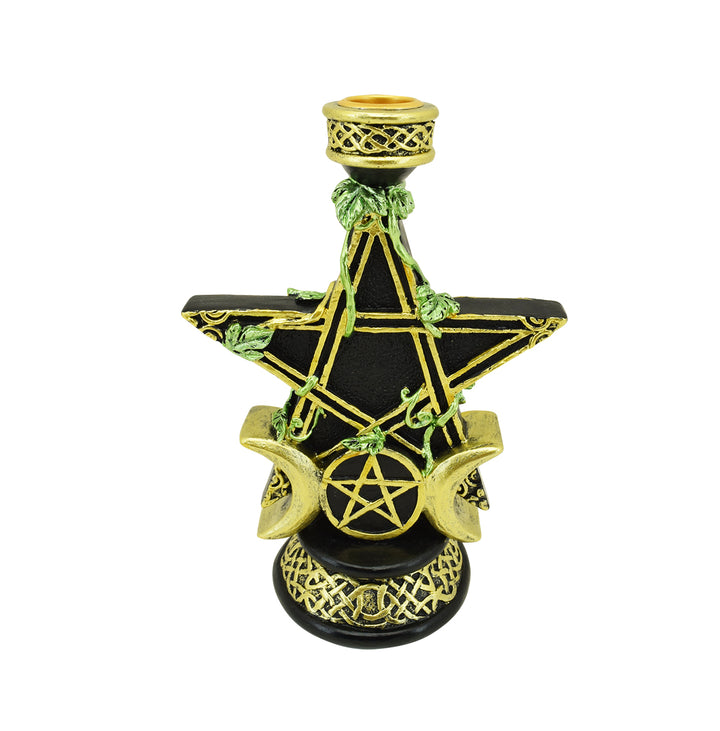 Cone Incense Holder Triple Moon Pentacle
