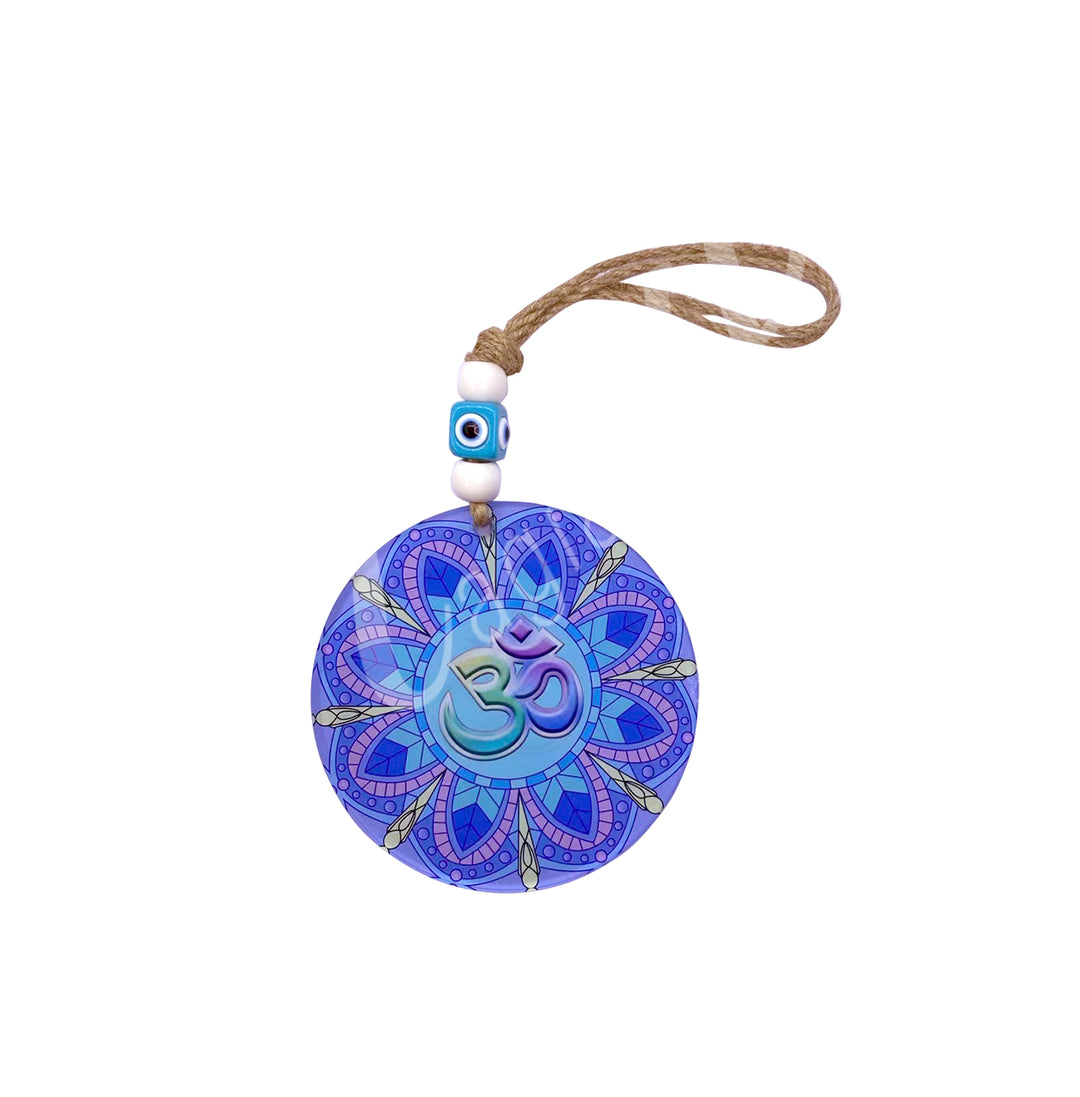 Printed Glass Colorful Om