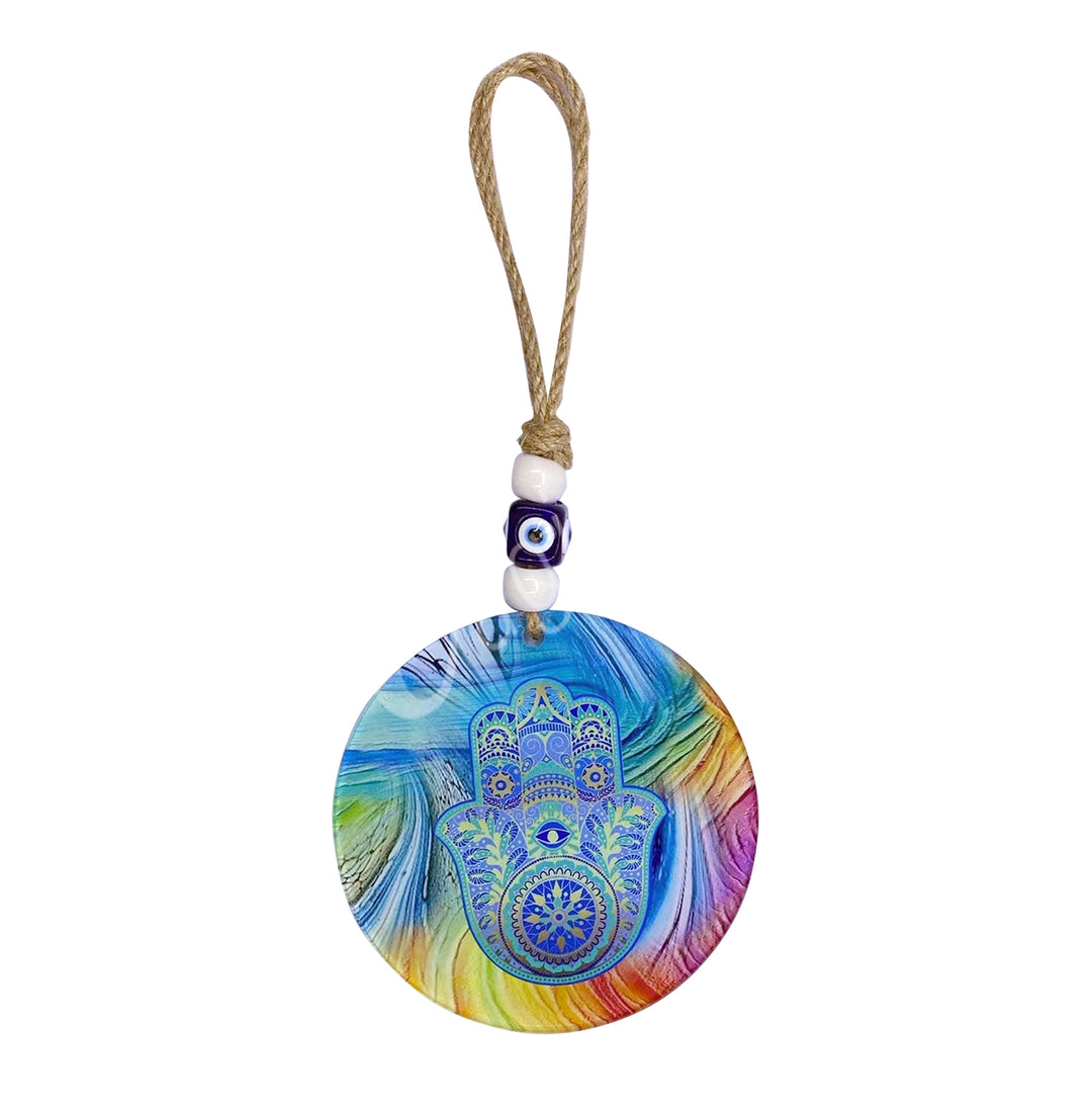 Printed Glass Hand of Fatima Rainbow