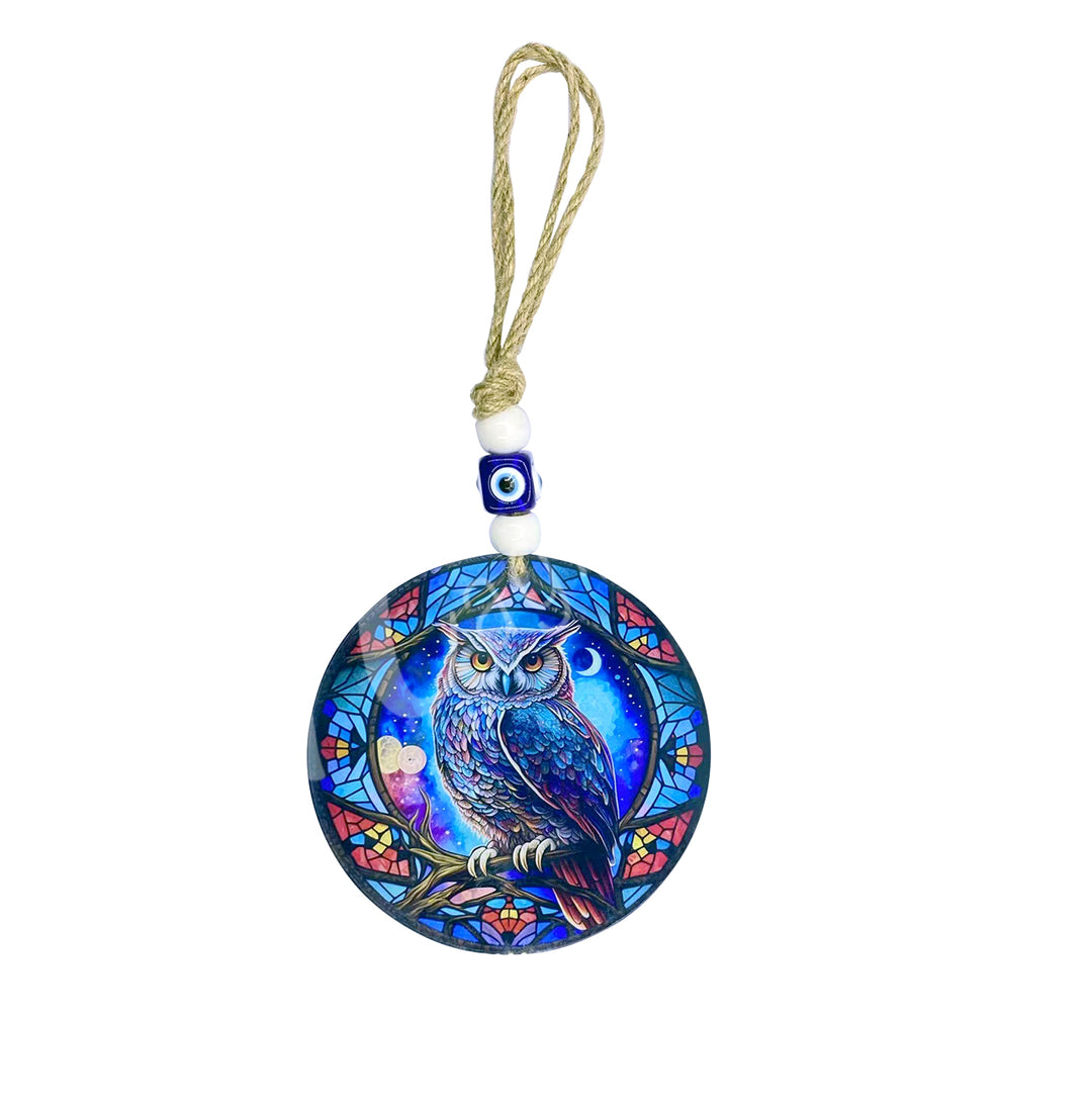 Printed Glass Dark Owl