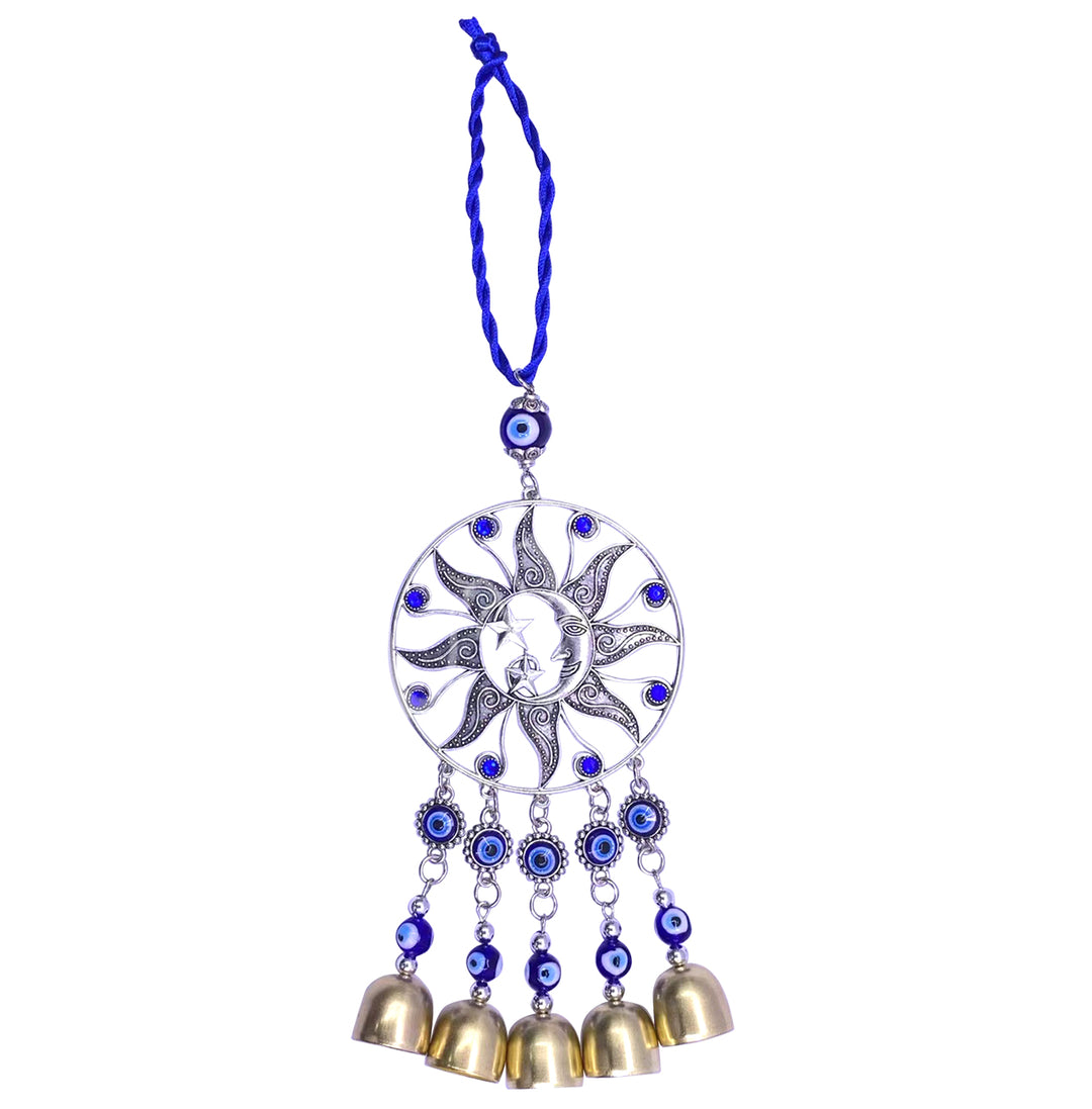 Hanging Celestial w Evil Eye & Bells 11.75″