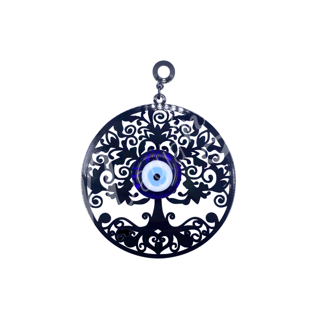 Hanging Evil Eye w Tree of Life 7.75″dia.