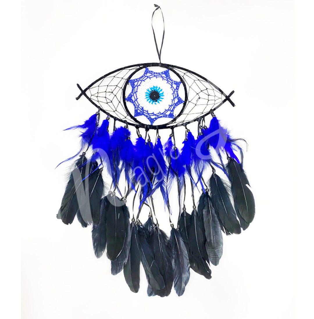 Dreamcatcher Evil Eye w Feathers