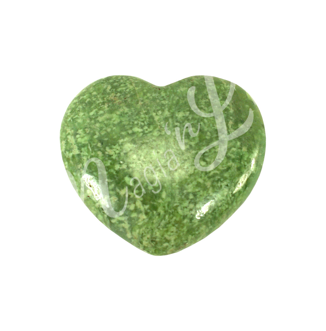 Corazón de Granate Verde Inflado 1-2,25"