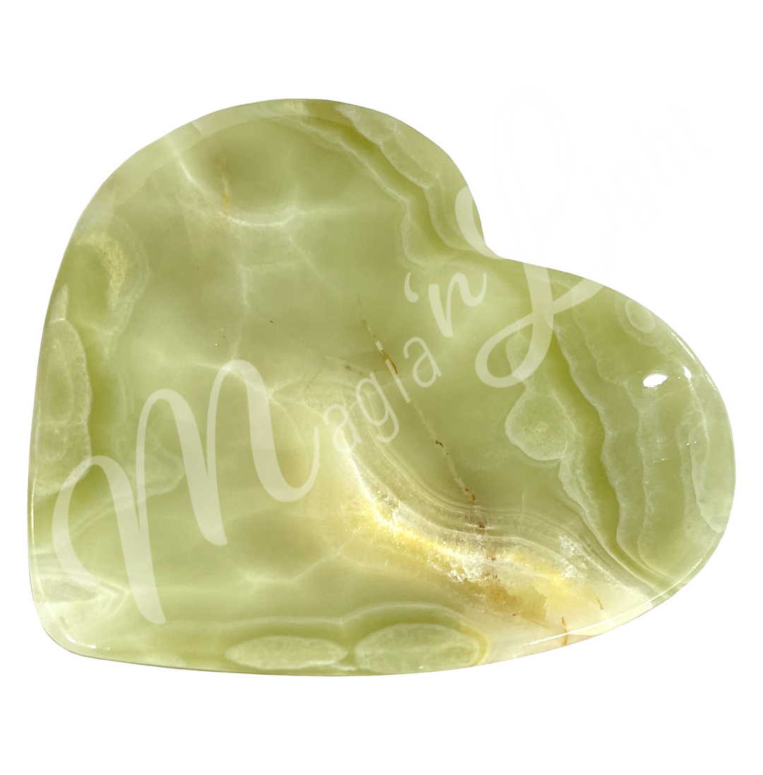 Plate Green Onyx Heart