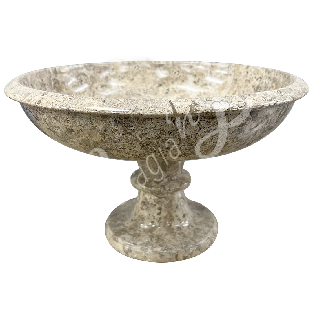 Fruit Dish w Stand Fossil Coral