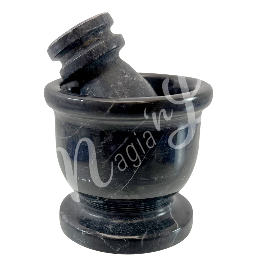 Black Jade mortar and pestle set.