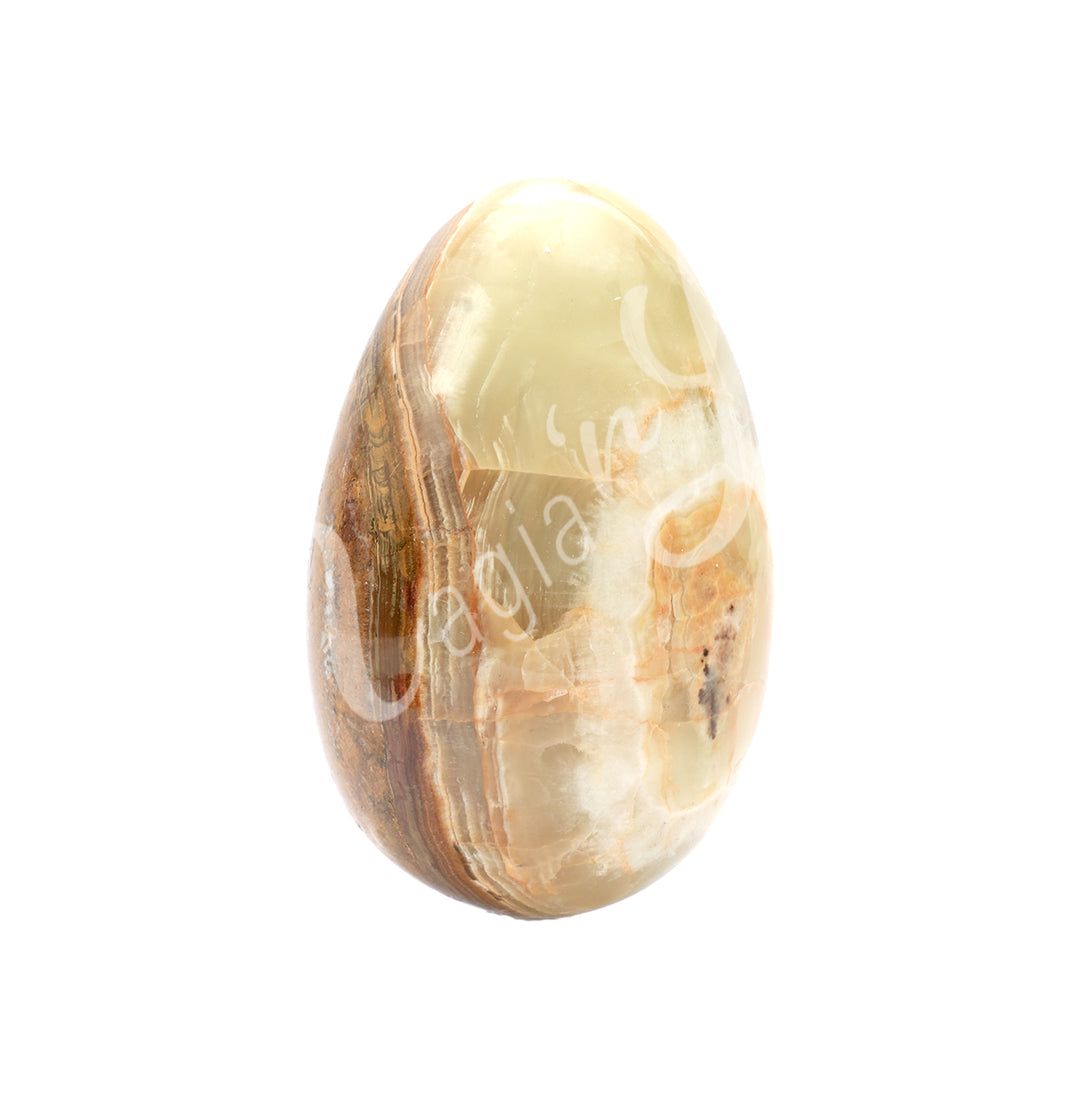 Egg-shaped piece made of Green Onyx.