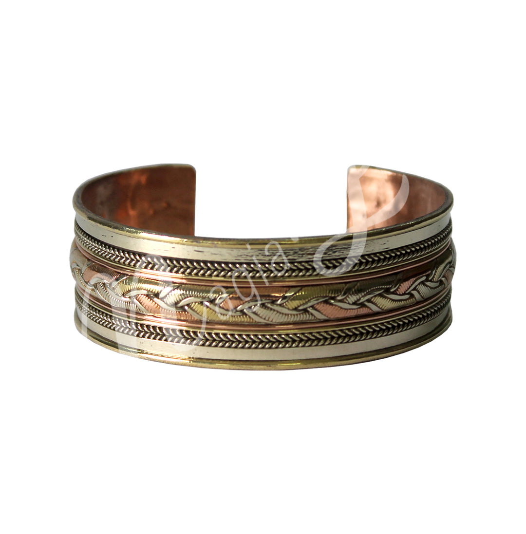 Bracelet Copper & Brass Twist Wide 2.75"
