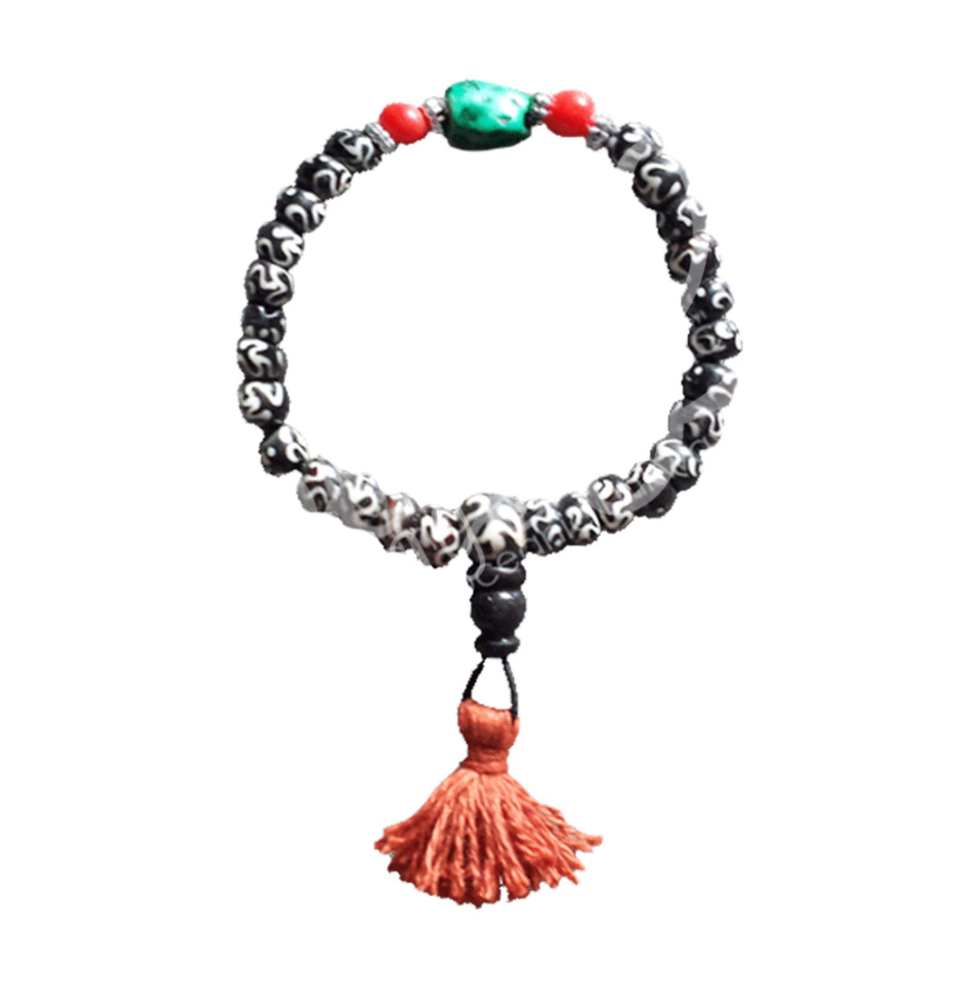 Bracelet Bone & Turquoise Nugget (7mm) 6-7.5"