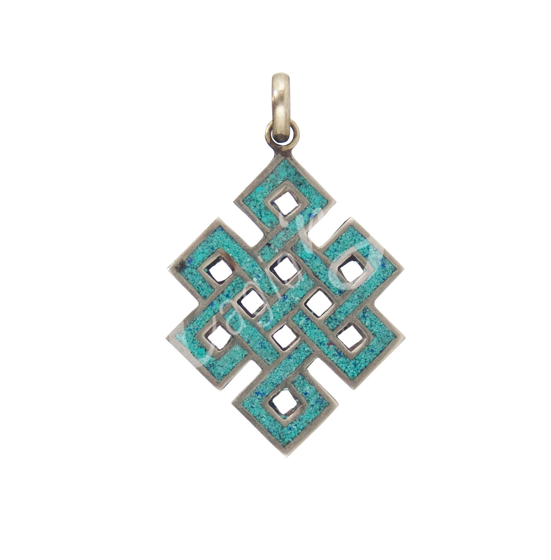 Pendant Tibetan Brass Eternity Knot 1.5″