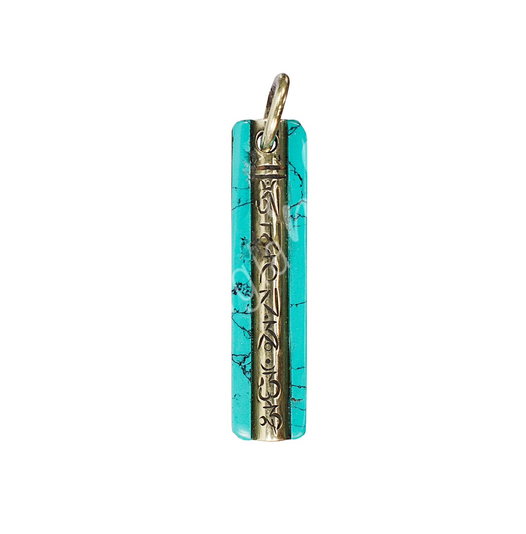 Pendant Tibetan Brass Multi OM 2.25"