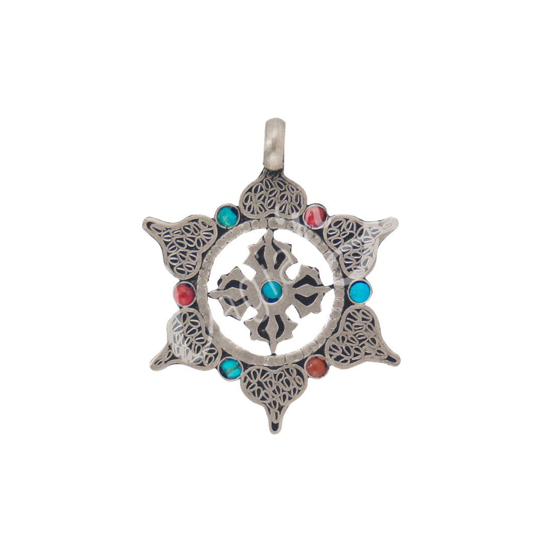 Pendant Brass Tibetan Dorje 1.75"