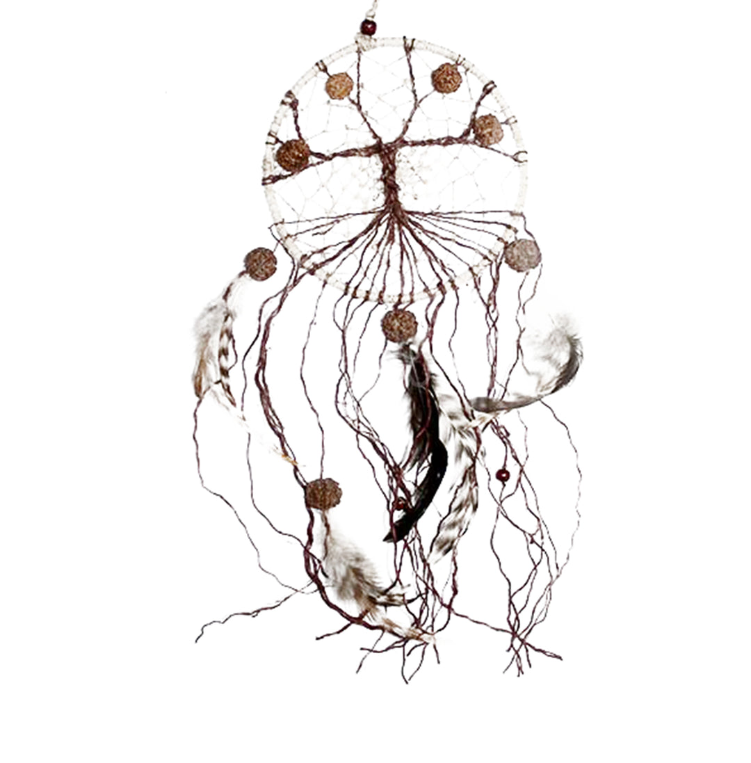 Dreamcatcher Tree of Life w Rudraskas & Hemp Cord