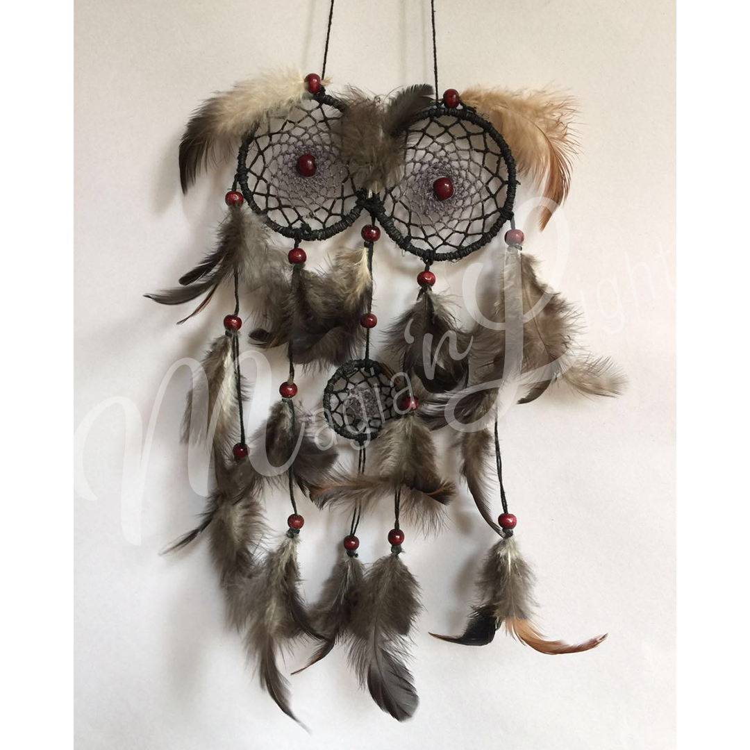 Dreamcatcher Triple w Gray Hemp Cord