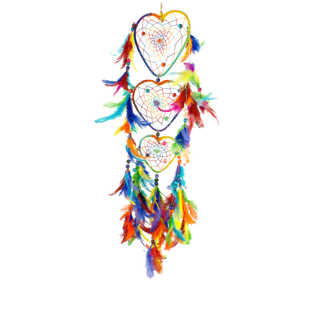 Dreamcatcher Triple Rainbow Hearts