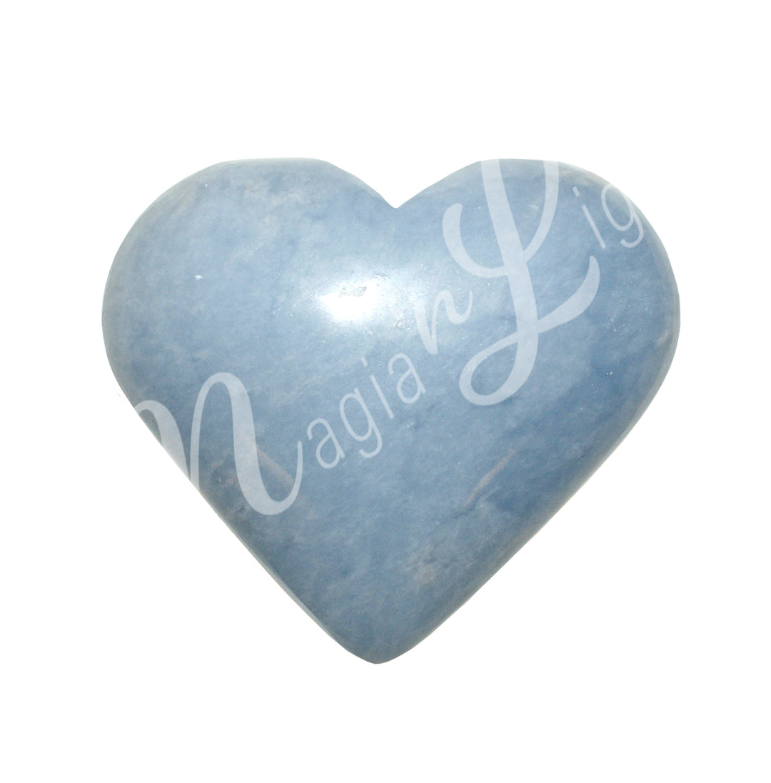 Heart-shaped angelite.