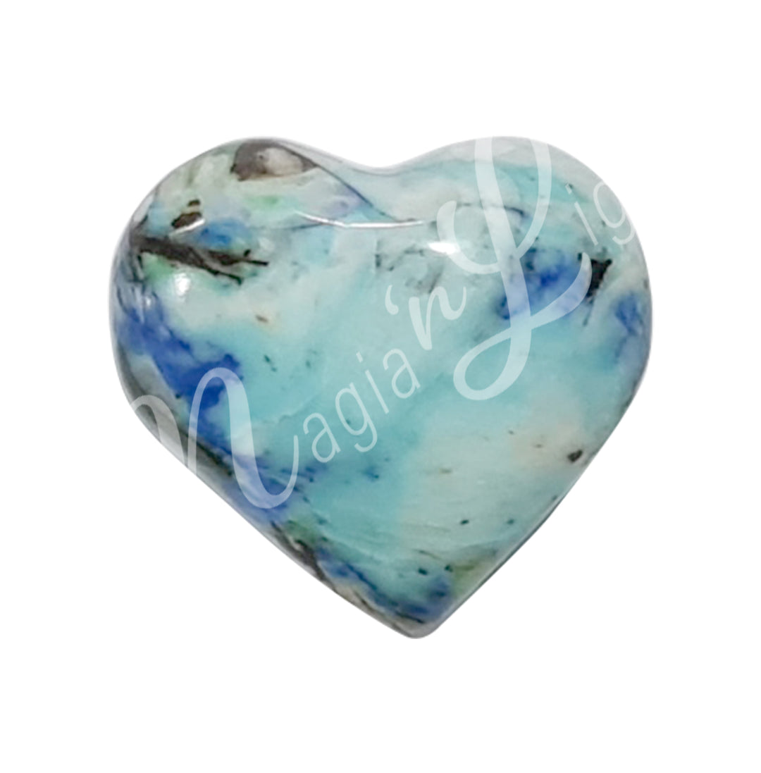 Heart-shaped azurite crystal.