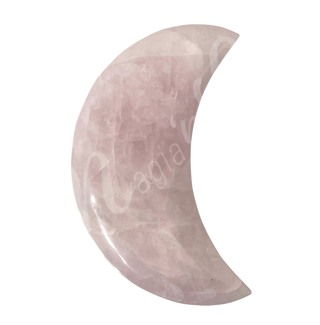 A moon-shaped Lavender Quartz crystal.