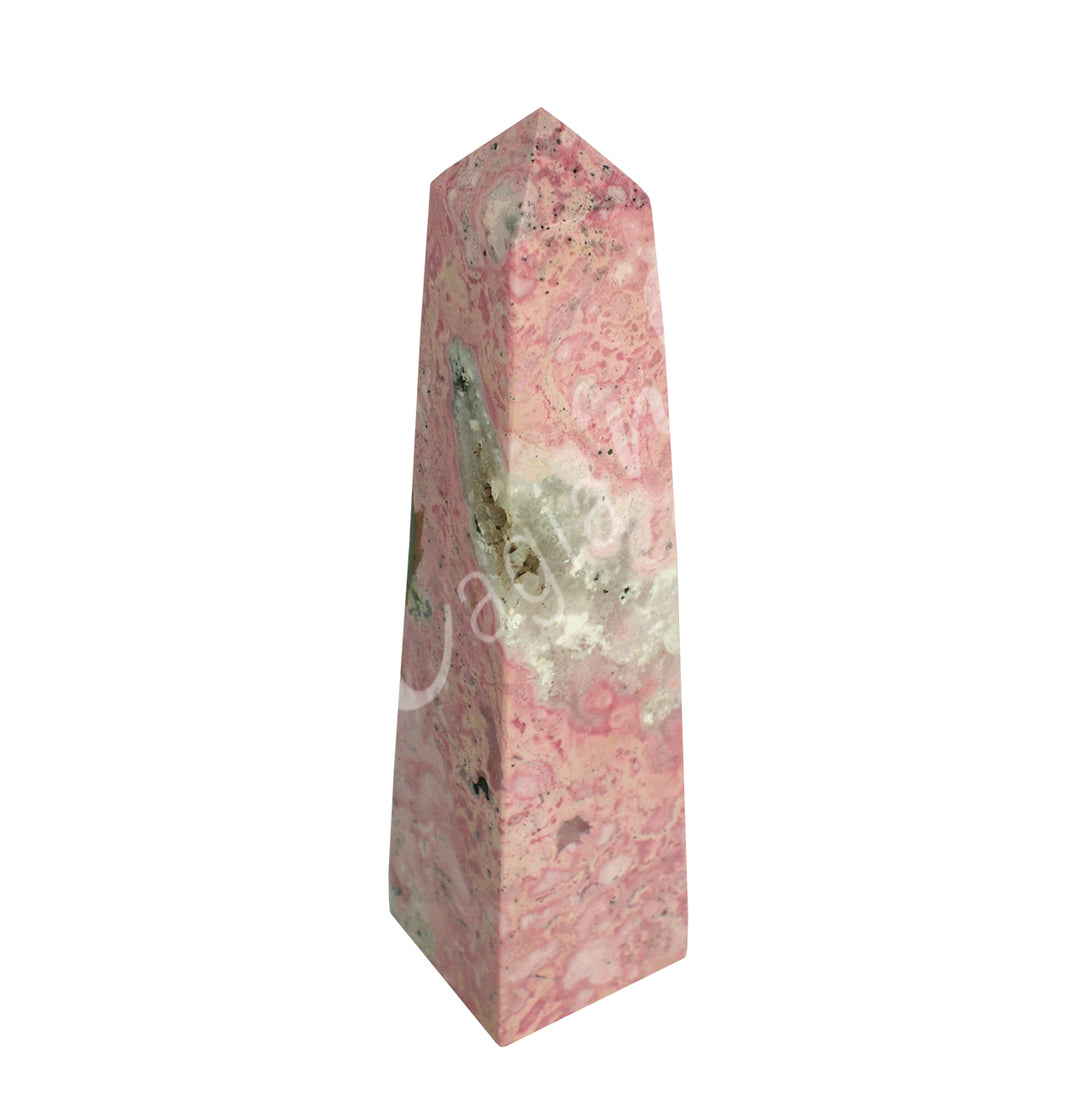 A pink standing point with a gray band with subtile beige streaks.