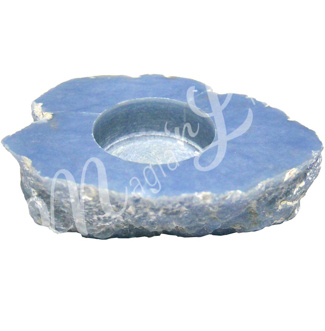 Tealight Holder Angelite Top Polished 2.5 X 1.5"H