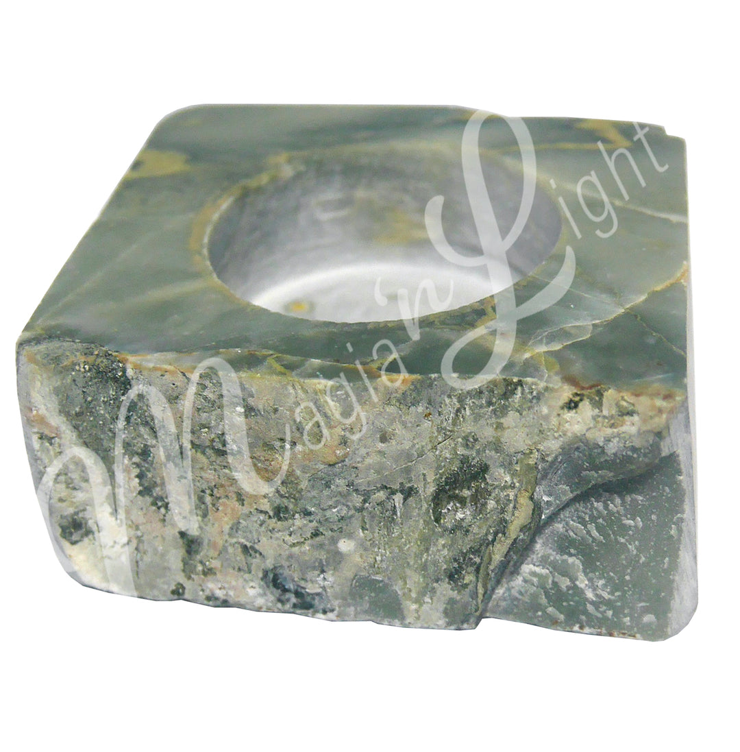 Tealight Holder Apatite Top Polished 2"