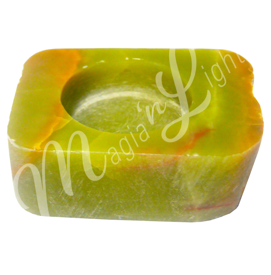 Tealight Holder Green Aragonite Polished 3 X 1″H