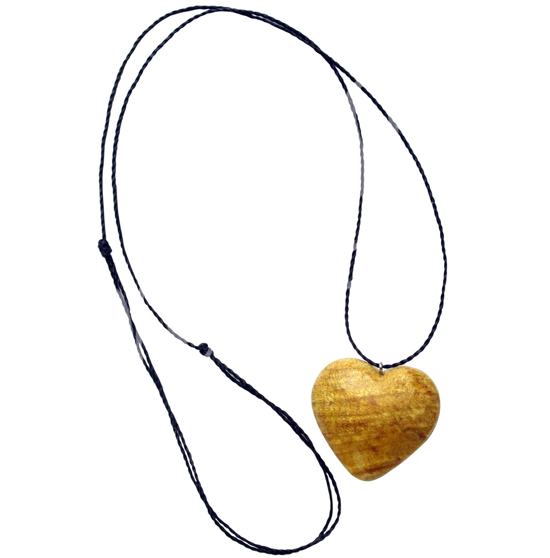 Necklace Palo Santo Puffed Heart 6-12"L
