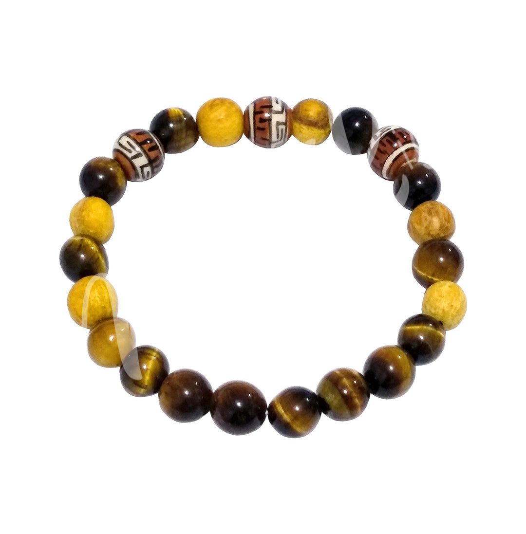 Bracelet Palo Santo & Tiger Eye (8-8.5mm) 7.15-7.25"