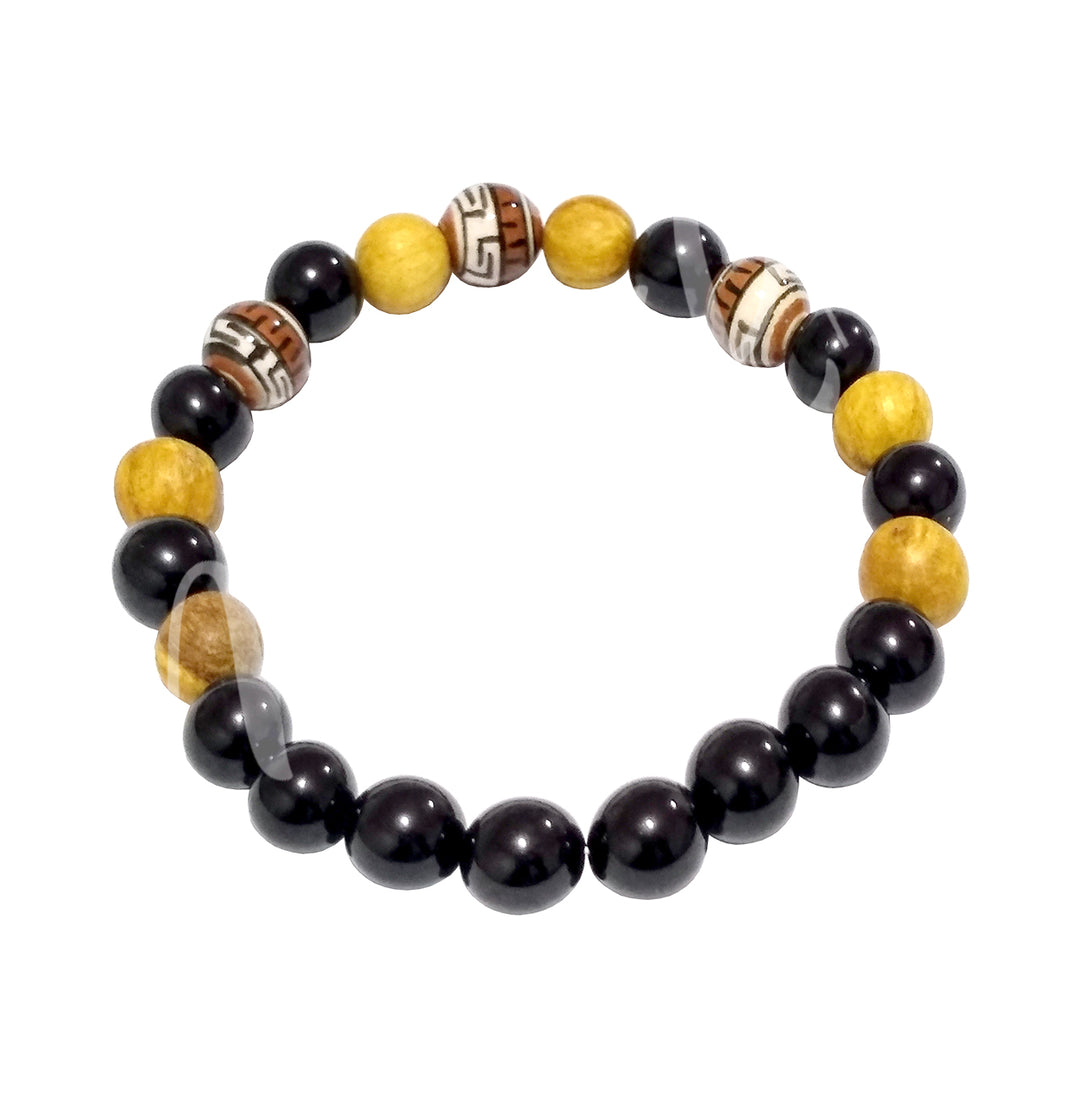 Bracelet Palo Santo & Black Tourmaline (8-8.5mm) 7.15-7.25"