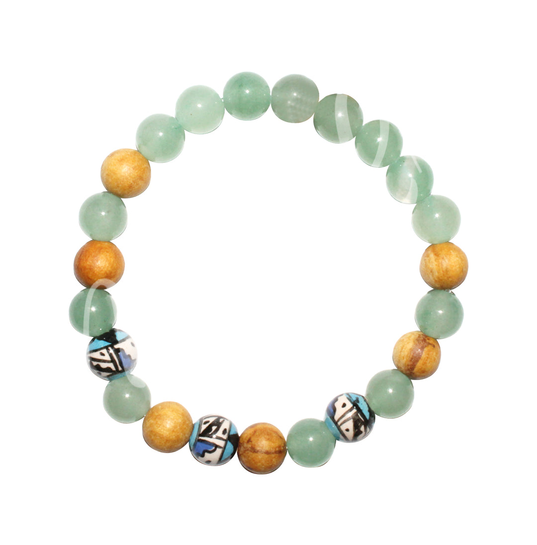 Bracelet Palo Santo & Green Aventurine (8-8.5mm) 7.15-7.25"