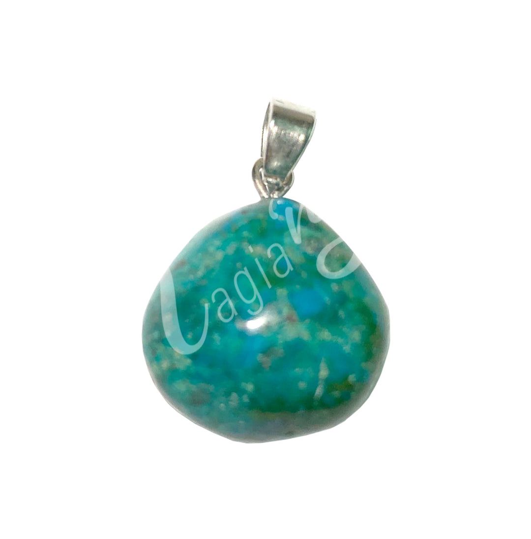 Pendant Tumbled Stone Chrysocolla 0.5-0.75″