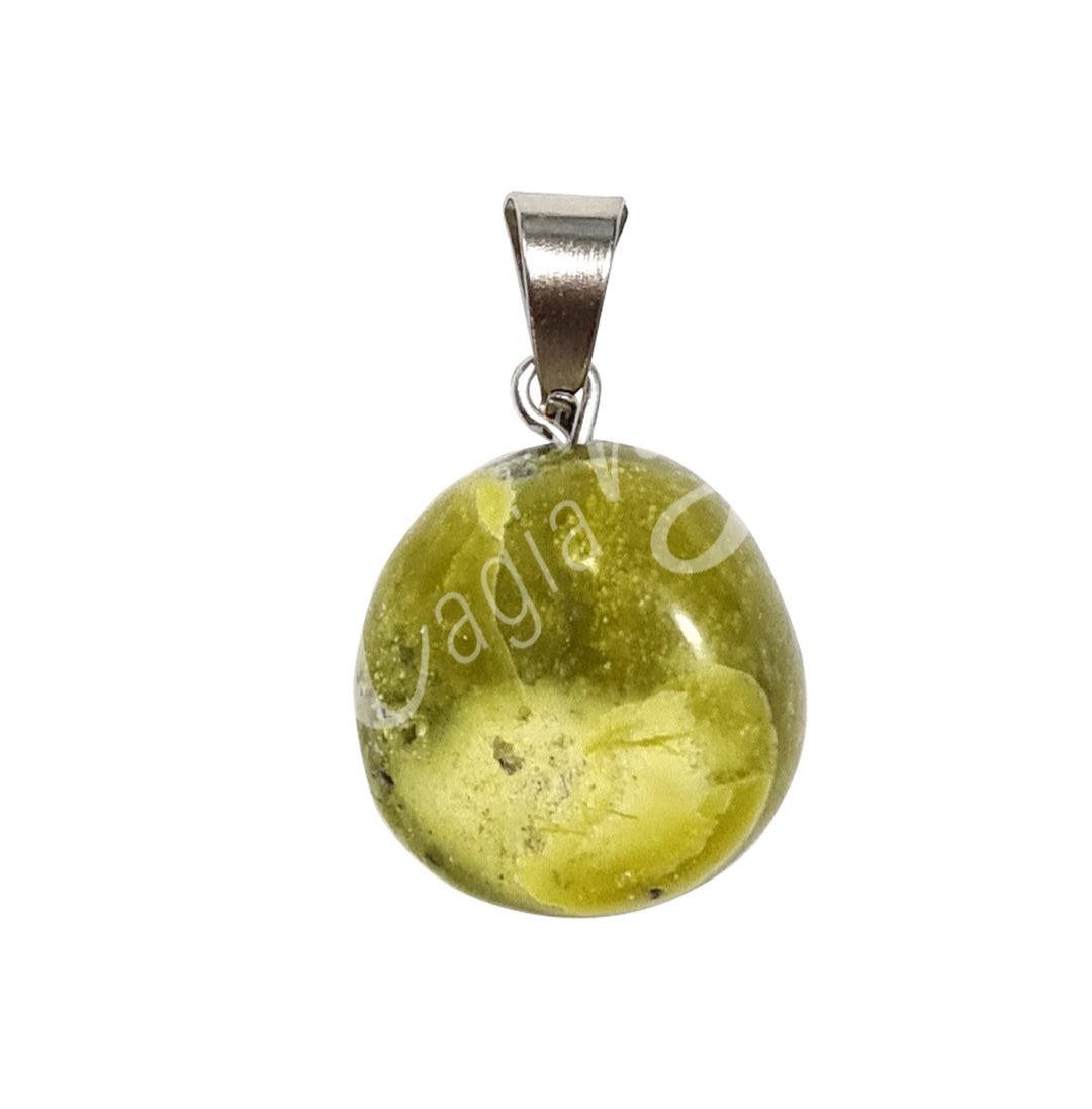 Pendant Tumbled Stone Serpentine 0.5-0.75″