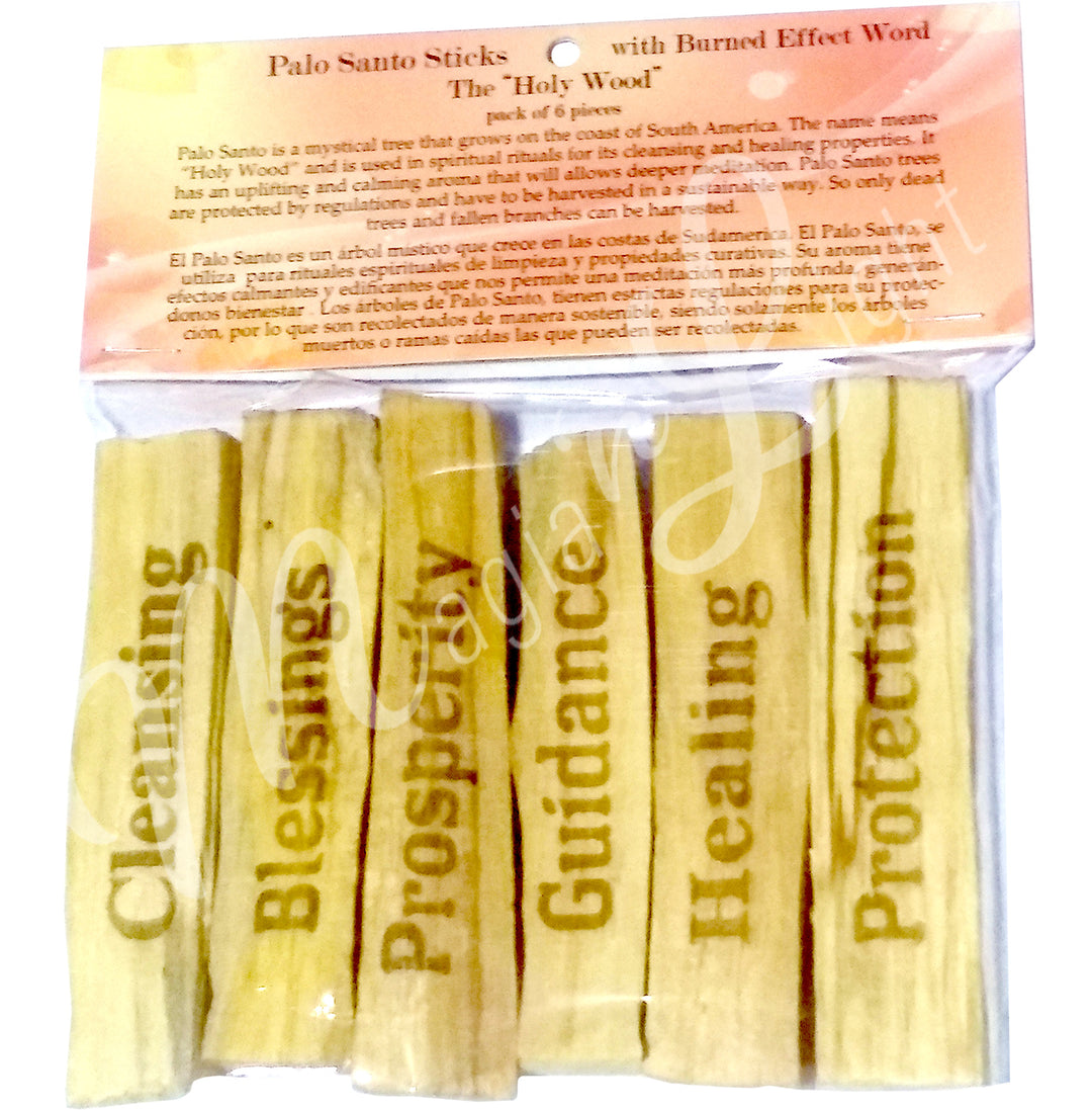 Palo Santo Sticks with Words 4" (Pk of 6)