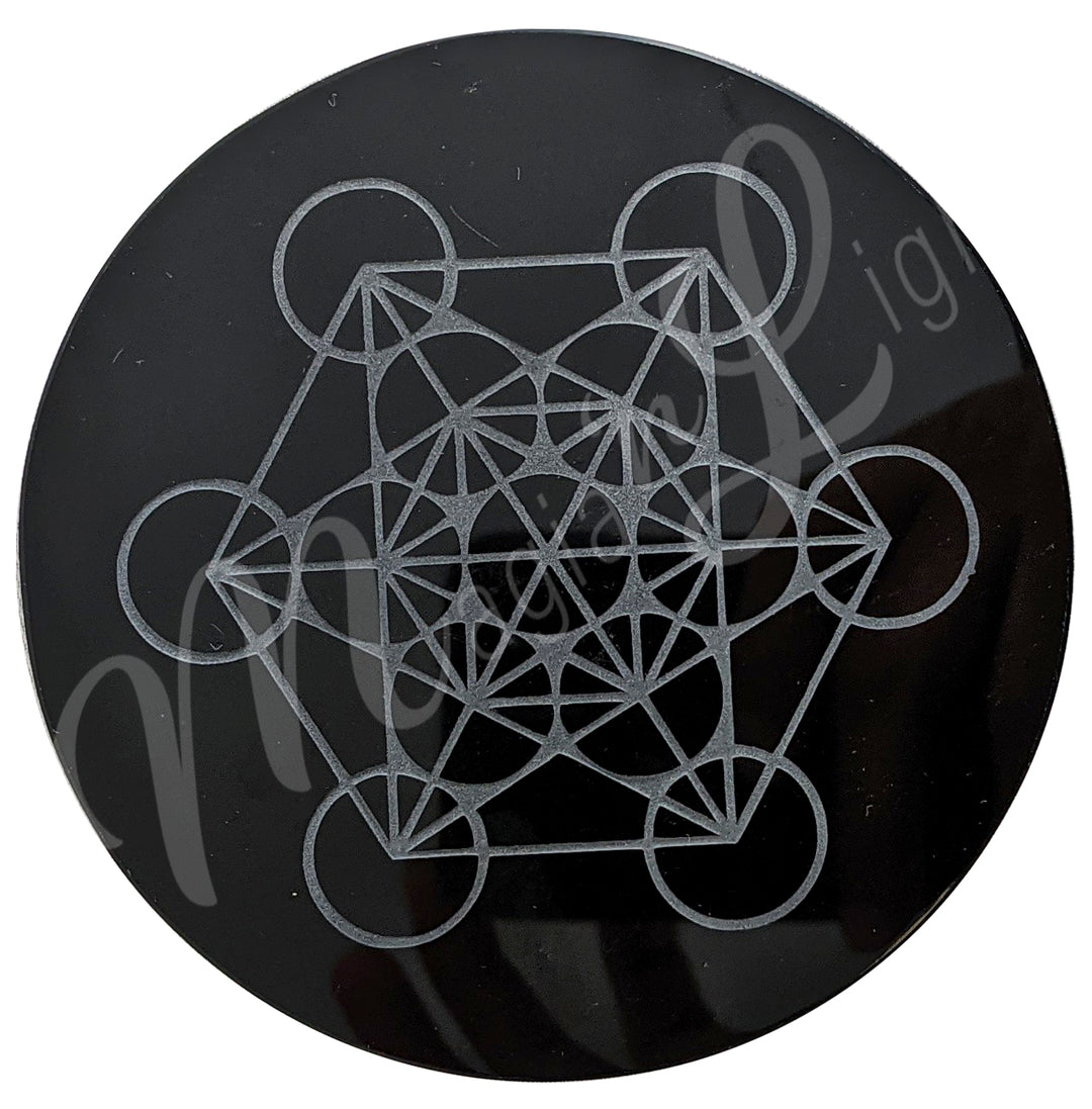 Crystal Grid Black Obsidian Metatron
