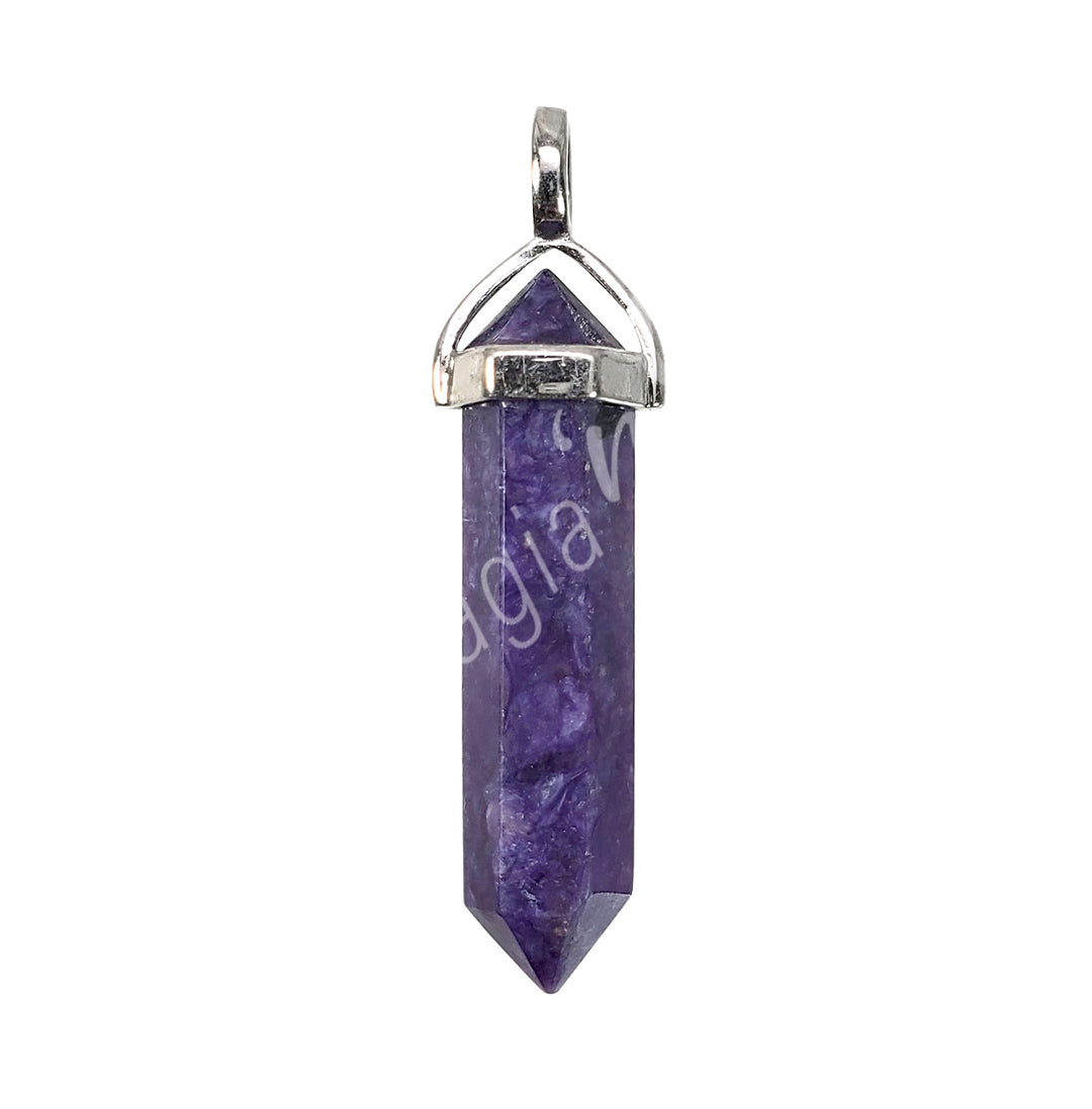 Pendant Point Double Terminated Charoite 1.5″