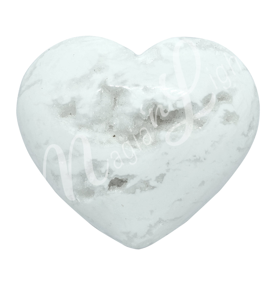 Corazón de Ágata Blanca Nieve 2″
