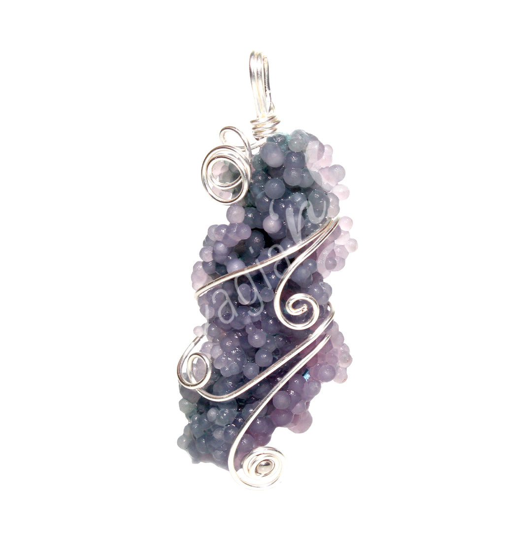Pendant Wire Wrap Grape Agate 1.25-2.5″