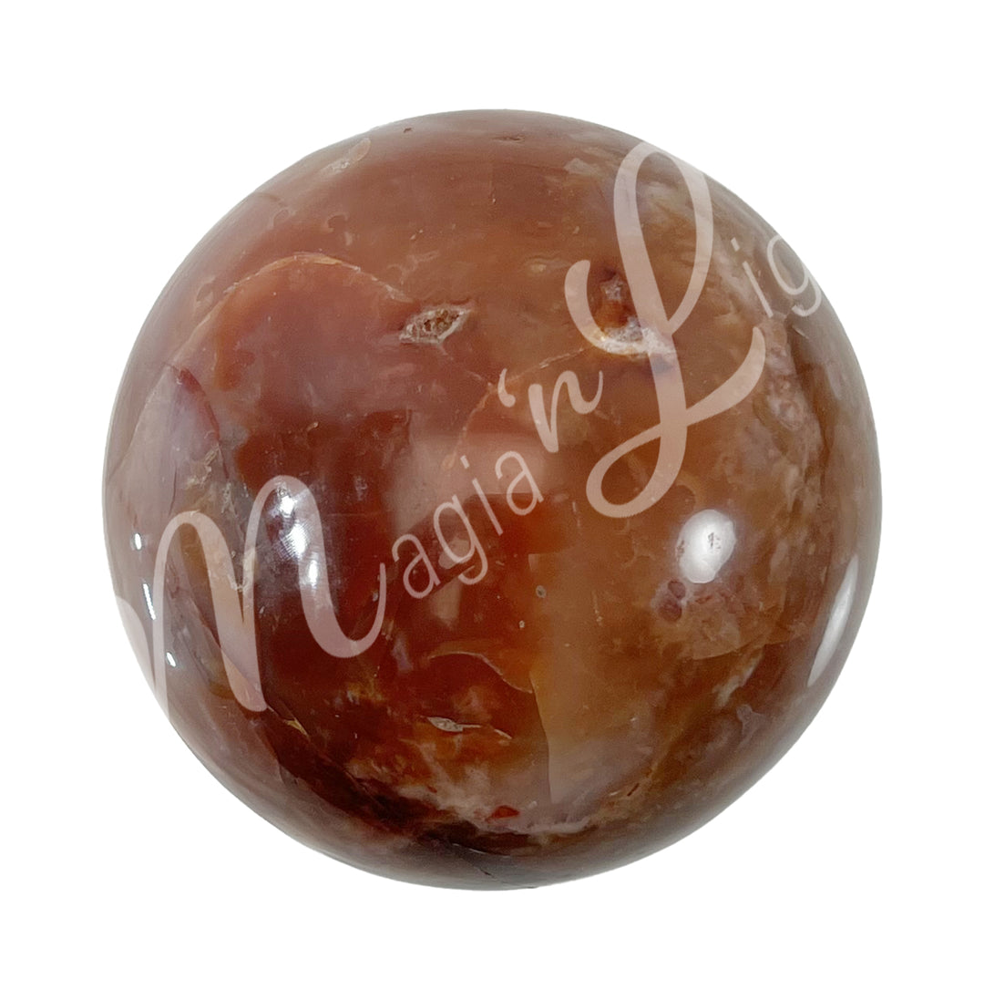 A sphere made of Carnelian